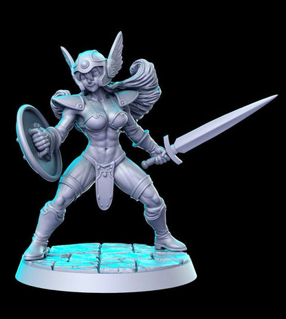 Senshi Warrior - by RN Estudio 32mm Fantasy Female Swordsman Miniature RN0163