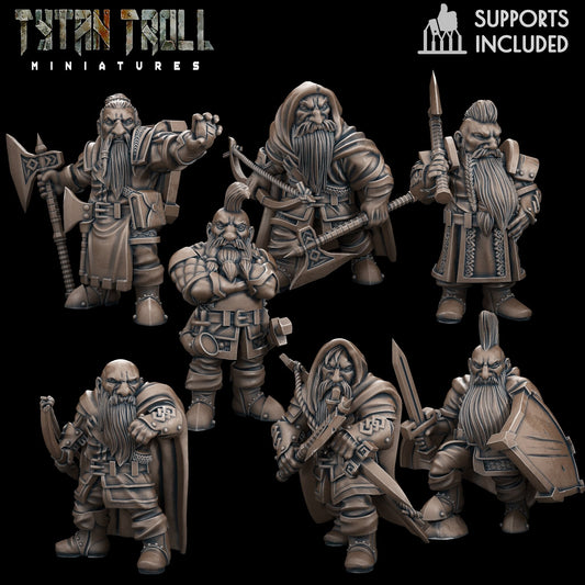 Male Dwarves Set by TytanTroll 32mm Scale Fantasy Miniatures