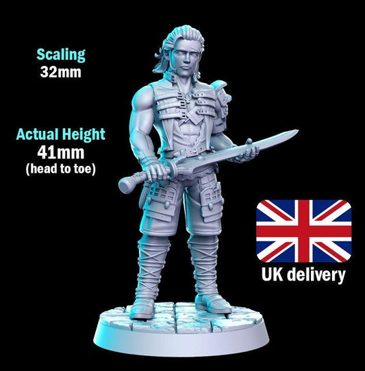 Basch - by RN Estudio 32mm Fantasy Swordsman Miniature RN0163