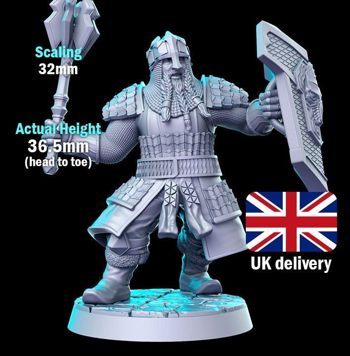 Dwarf Mace - by RN Estudio 32mm Miniature RN0166