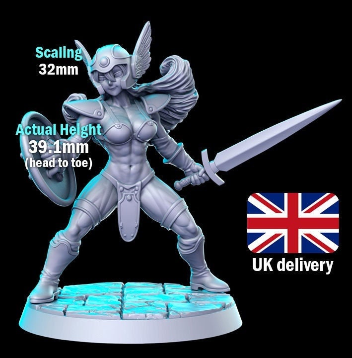 Senshi Warrior - by RN Estudio 32mm Fantasy Female Swordsman Miniature RN0163