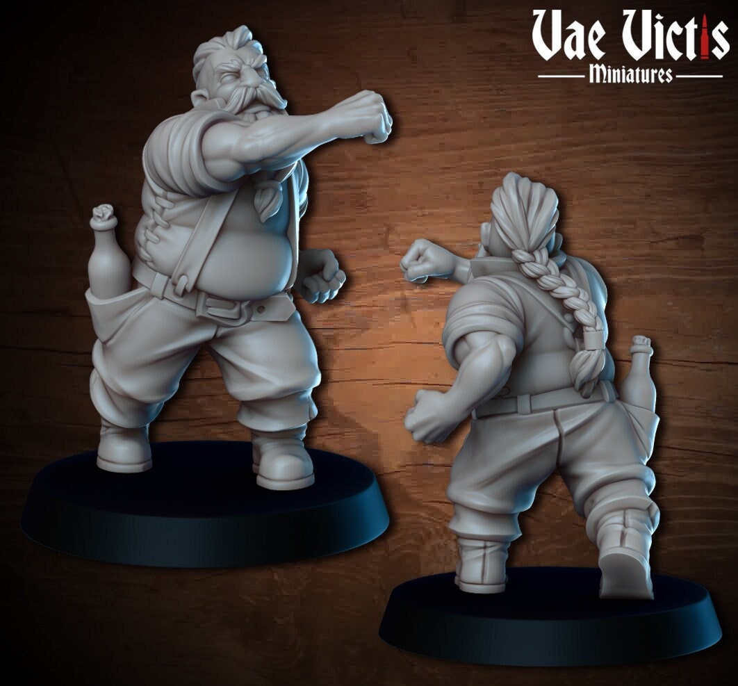 Dwarf Brawler by Vae Victis 32mm Scale Fantasy Miniature