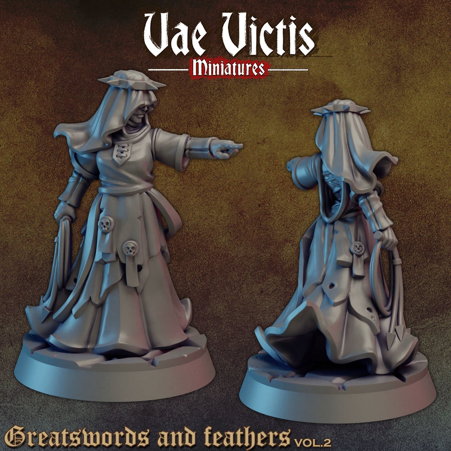 Flagellant Sister by Vae Victis Miniatures 28mm or 32mm scale Fantasy Miniature VVM 0130