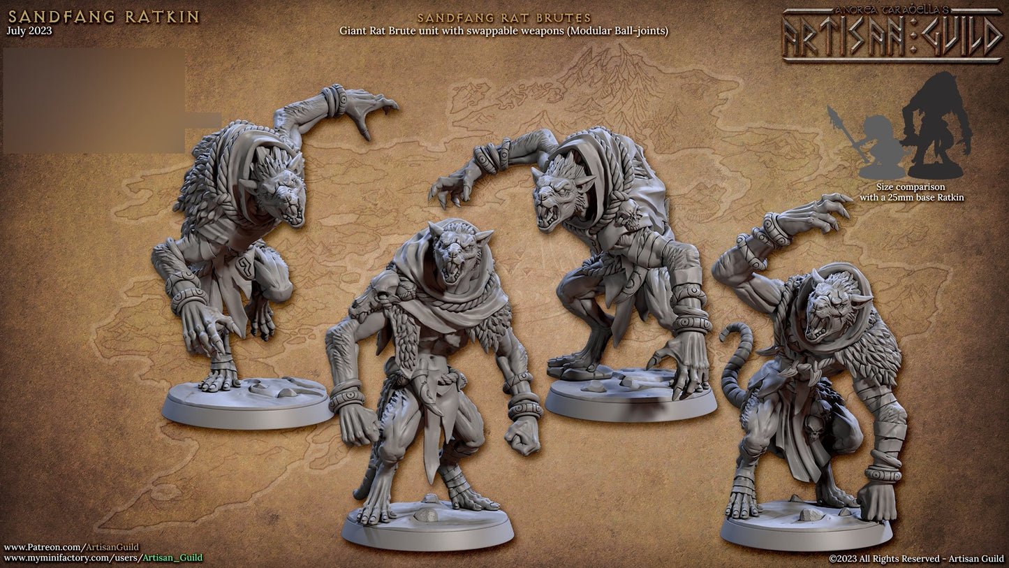 Sandfang Rat Brutes Kit II Bundle Set by Artisan Guild Heroic 32mm Scale Fantasy Miniature AG1303