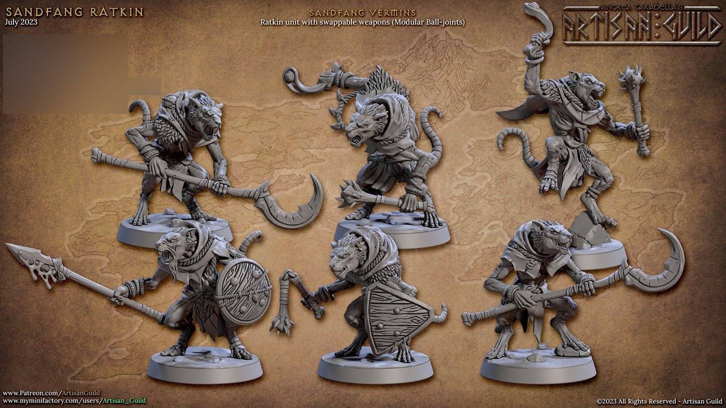 Sandfang Ratkins Kit II Bundle Set by Artisan Guild Heroic 32mm Scale Fantasy Miniature AG1303