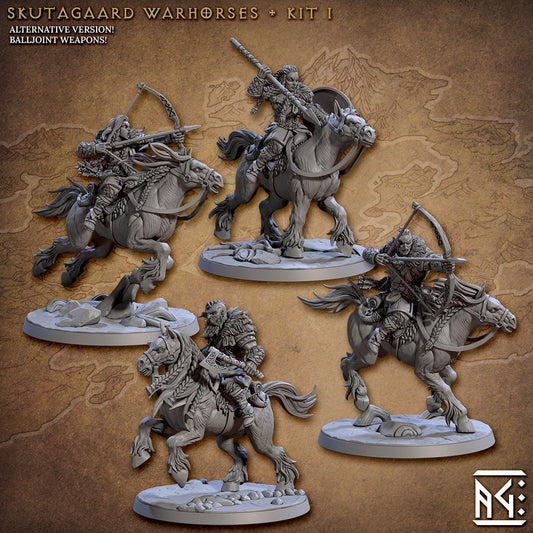 Skutagaard Warhorses Kit I Bundle Set by Artisan Guild Heroic 32mm Scale Fantasy Miniature AG1304