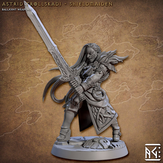 Astrid Trollskadi by Artisan Guild Heroic 32mm Scale Fantasy Miniature AG1304