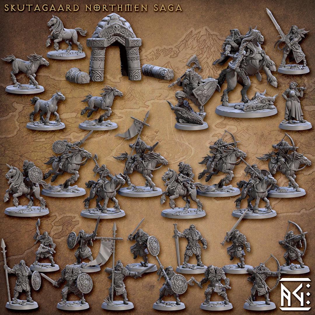 Skutagaard Warhorses Kit II Bundle Set by Artisan Guild Heroic 32mm Scale Fantasy Miniature AG1304