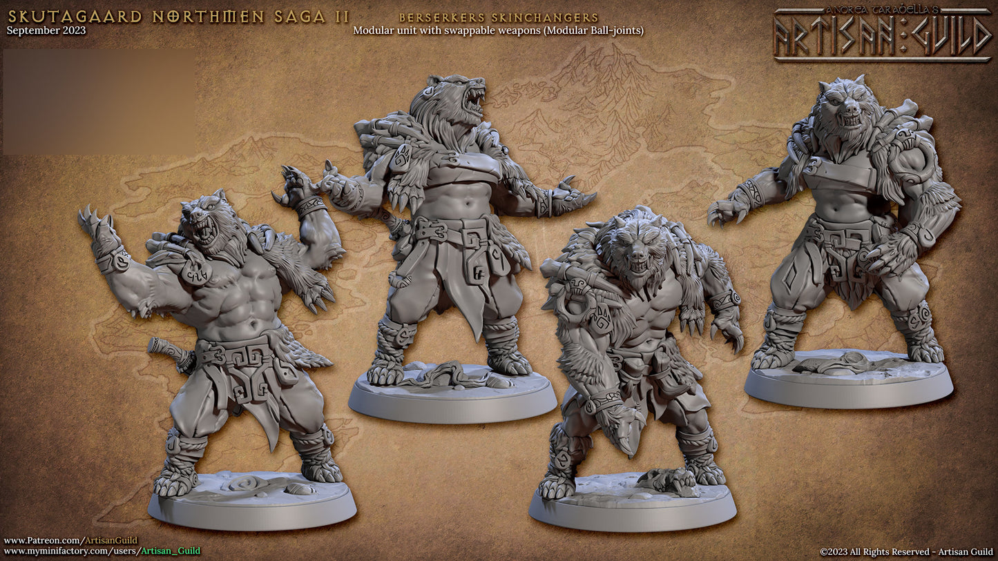 Berserker Skinchangers Kit II Bundle Set by Artisan Guild Heroic 32mm Scale Fantasy Miniature AG1305