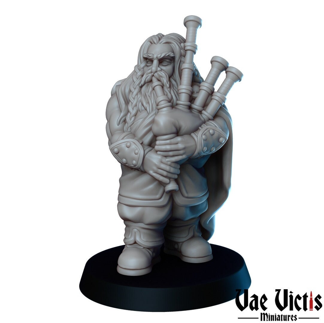 Dwarf Piper by Vae Victis Miniatures 32mm Scale Fantasy Miniature  VVM 0014