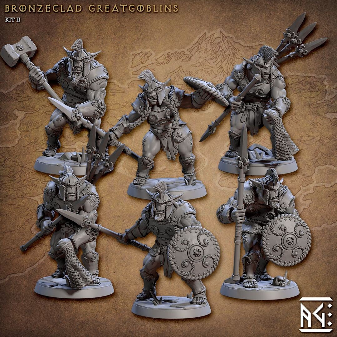 Bronzeclad Greatgoblins Kit II Bundle Set by Artisan Guild Heroic 32mm Scale Fantasy Miniature AG1306