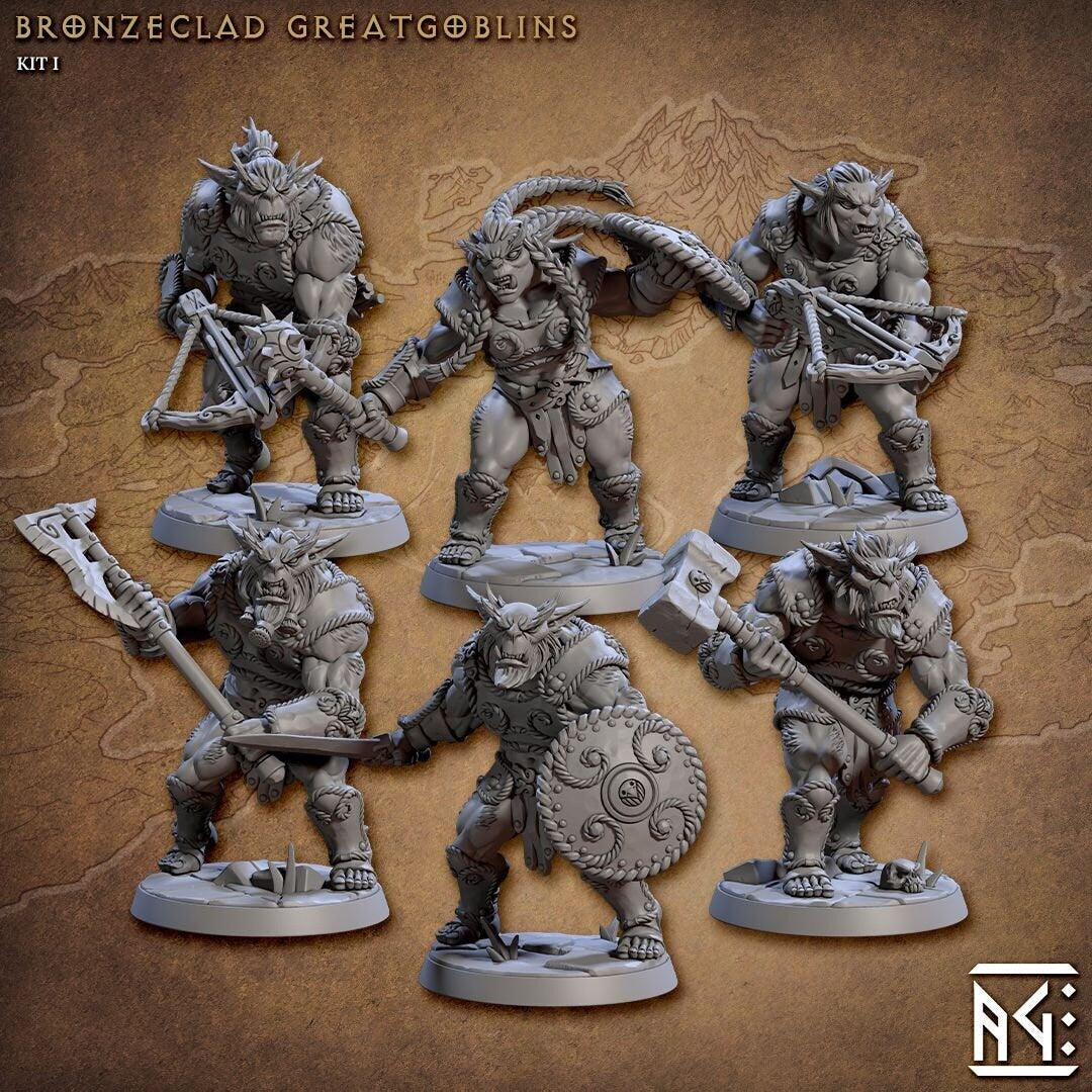 Bronzeclad Greatgoblins Kit I Bundle Set by Artisan Guild Heroic 32mm Scale Fantasy Miniature AG1306