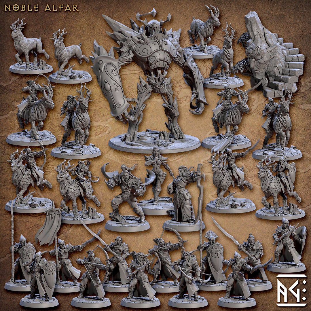 GoldHorn Cervid Riders Kit I Bundle Set by Artisan Guild Heroic 32mm Scale Fantasy Miniature AG1307