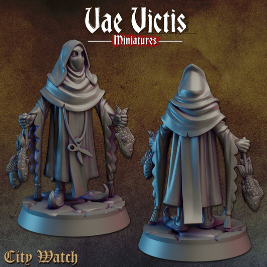 Mysterious Fish Vendor by Vae Victis Miniatures 28mm or 32mm scale Fantasy Miniature  VVM 0134