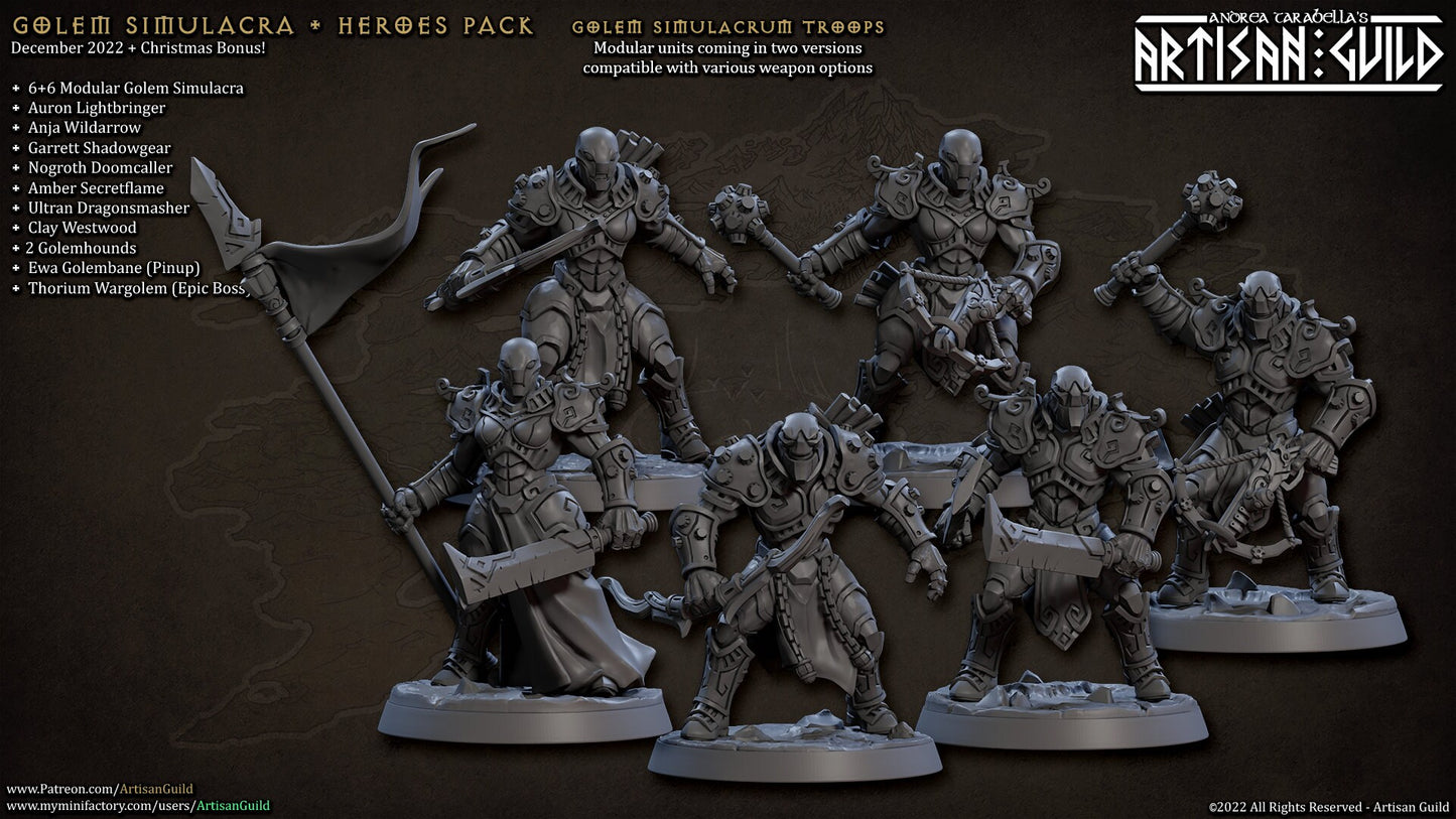 Golem Simulacrum Troops Kit II Bundle Set by Artisan Guild Heroic 32mm Scale Fantasy Miniature AG1212