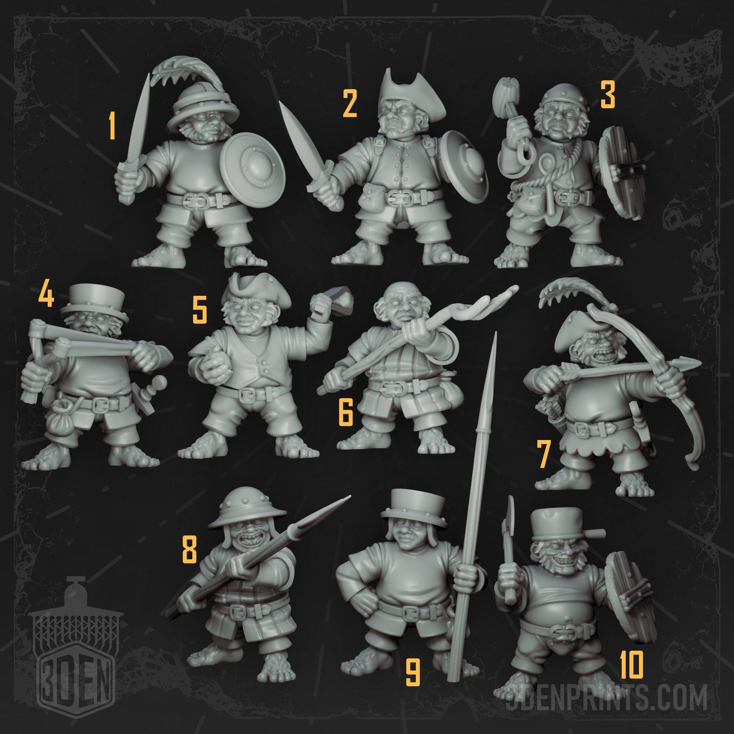 Sword for Hire Bundle Set Part 10 Halflings by Vae Victis Miniatures 28mm or 32mm scale Fantasy Miniature VVM 0135