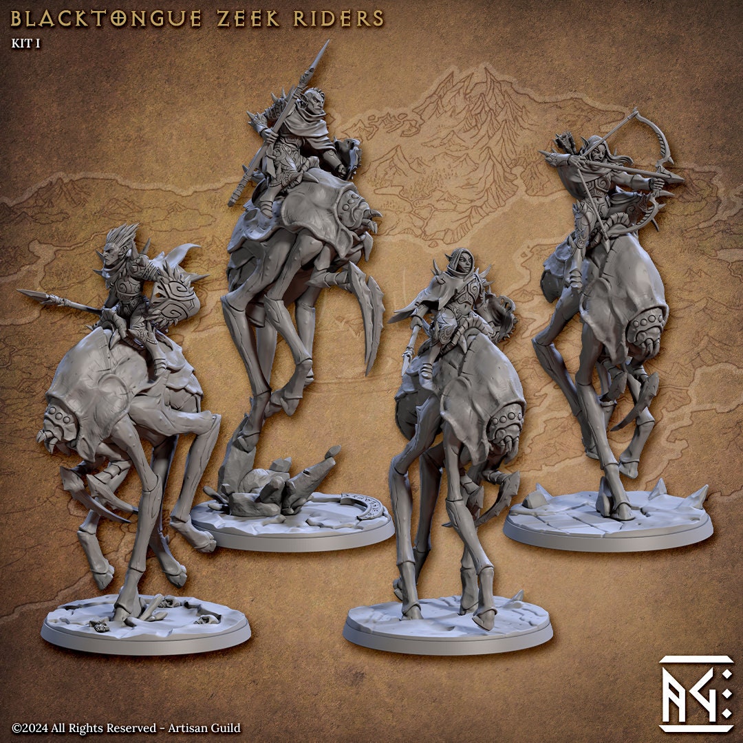 Blacktongue Zeek Rider Kit I Bundle Set by Artisan Guild Heroic 32mm Scale Fantasy Miniature AG1309