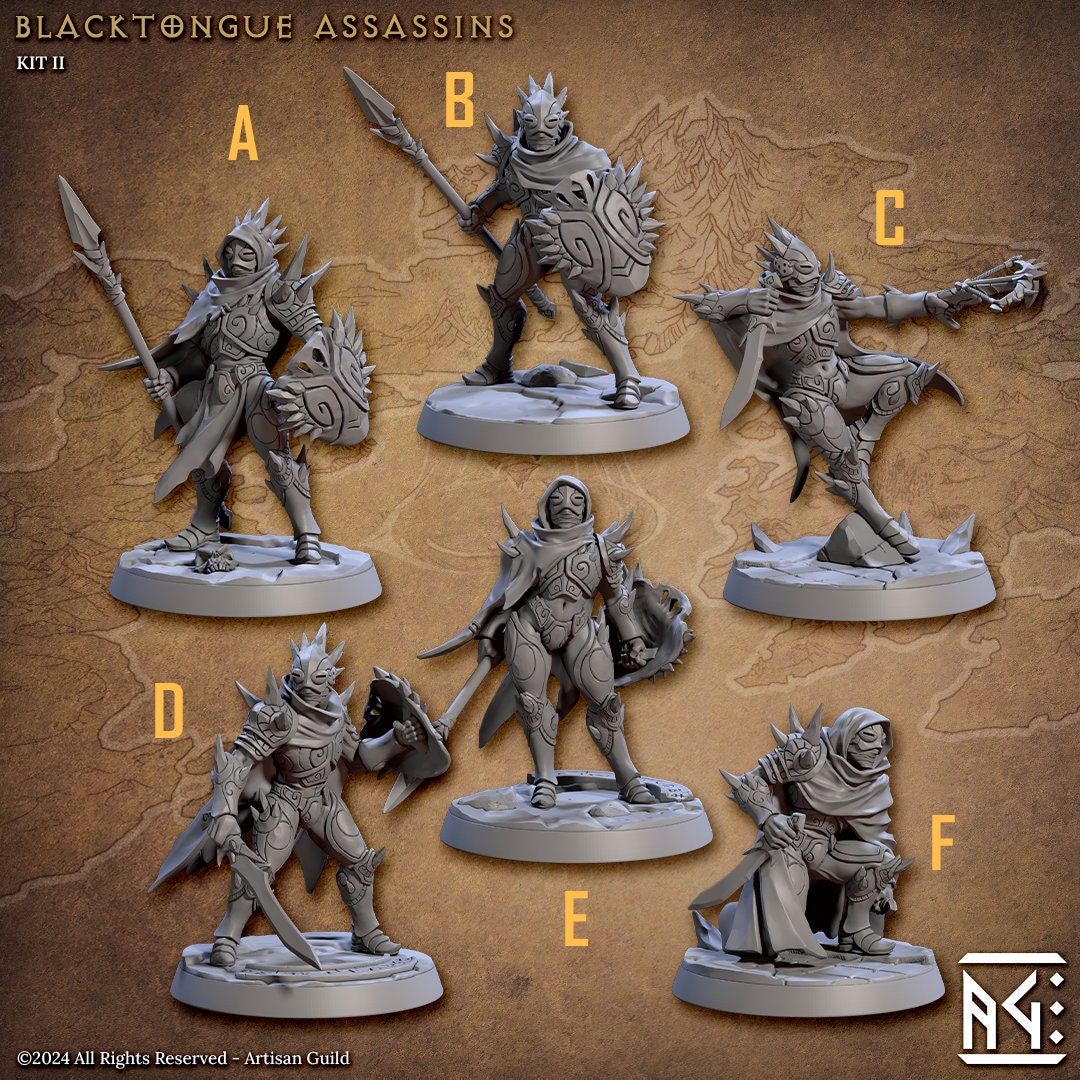 Blacktongue Assassins Kit II Bundle Set by Artisan Guild Heroic 32mm Scale Fantasy Miniature AG1309