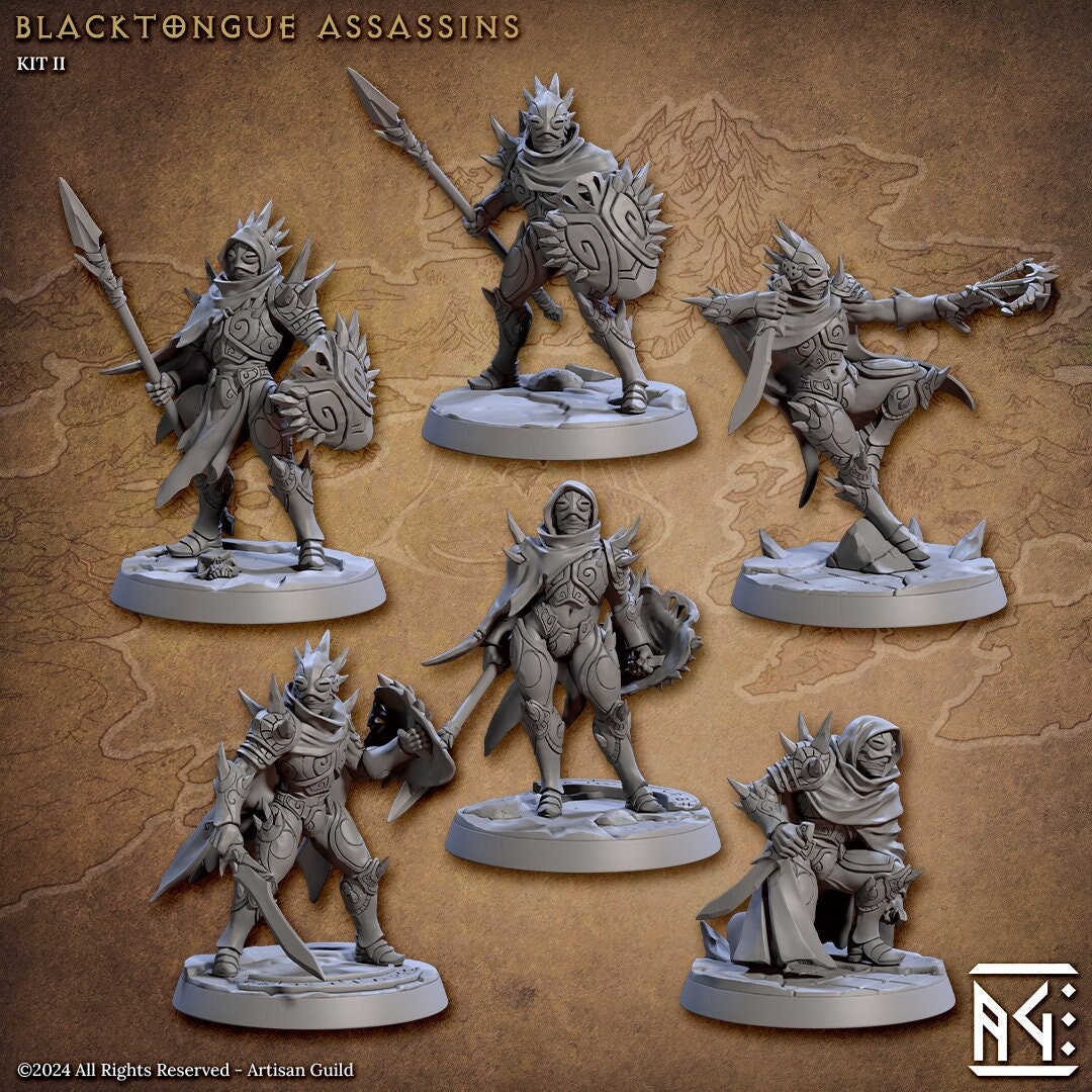 Blacktongue Assassins Kit II Bundle Set by Artisan Guild Heroic 32mm Scale Fantasy Miniature AG1309