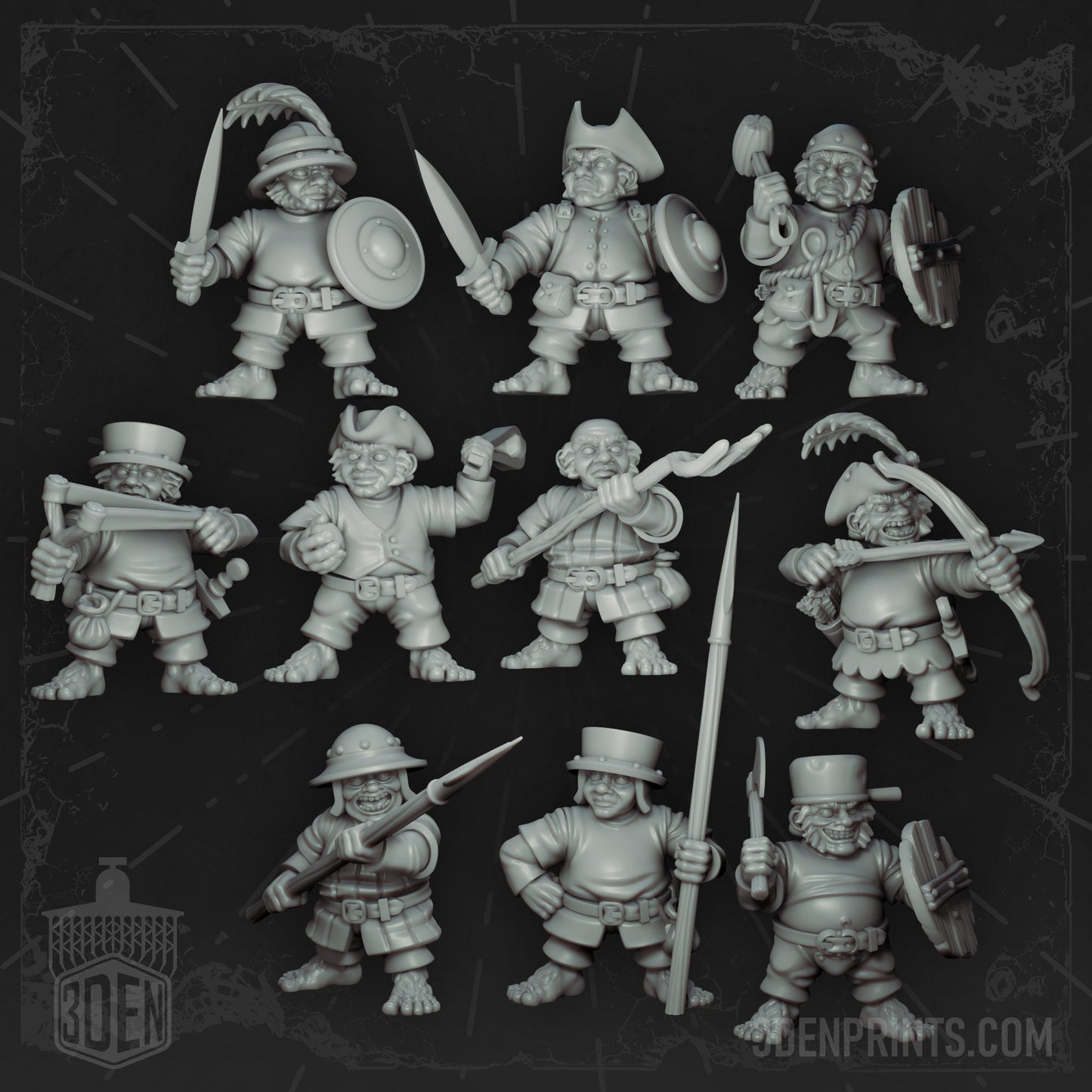 Sword for Hire Bundle Set Part 10 Halflings by Vae Victis Miniatures 28mm or 32mm scale Fantasy Miniature VVM 0135