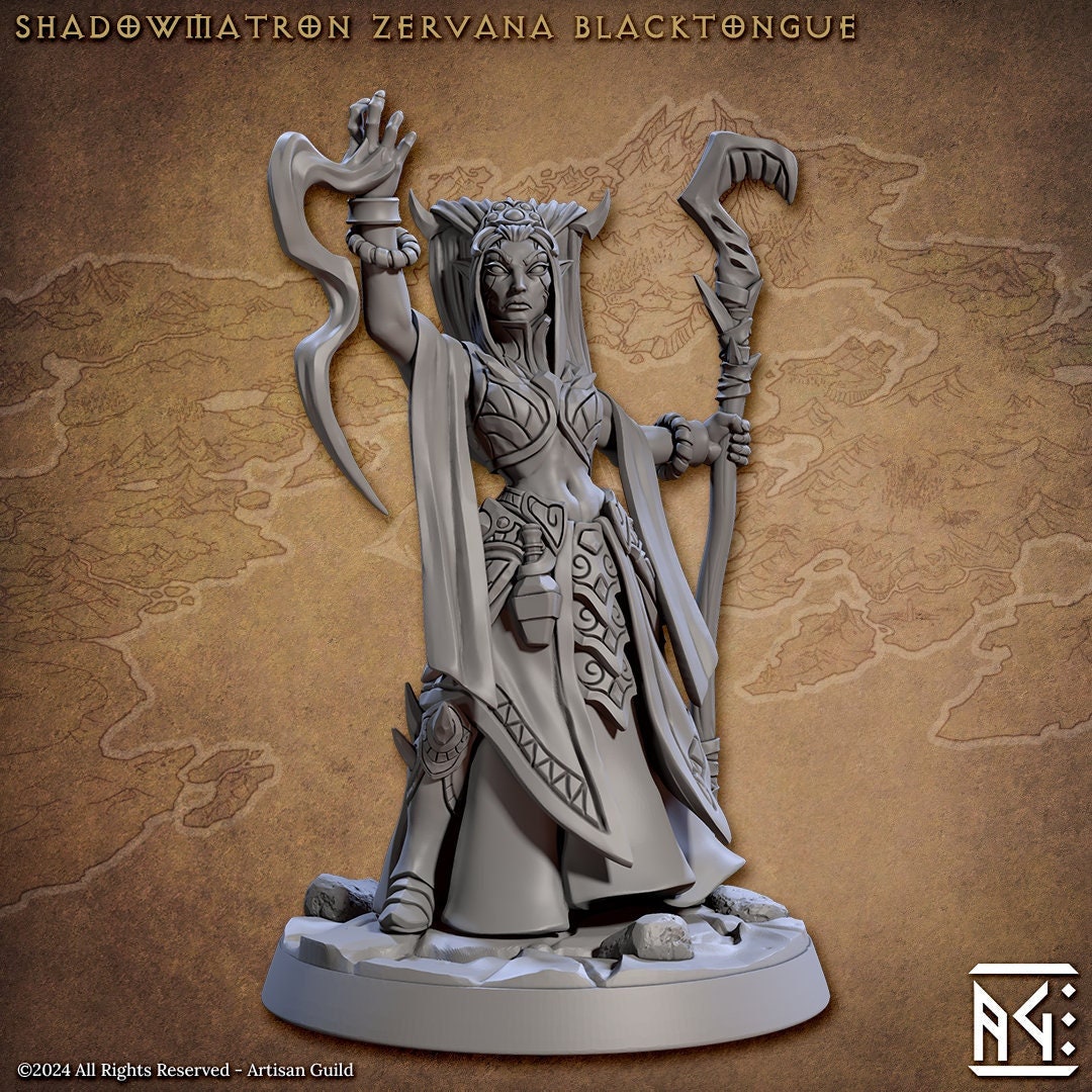 Shadowmatron Zervana Blacktongue by Artisan Guild Heroic 32mm Scale Fantasy Miniature AG1309