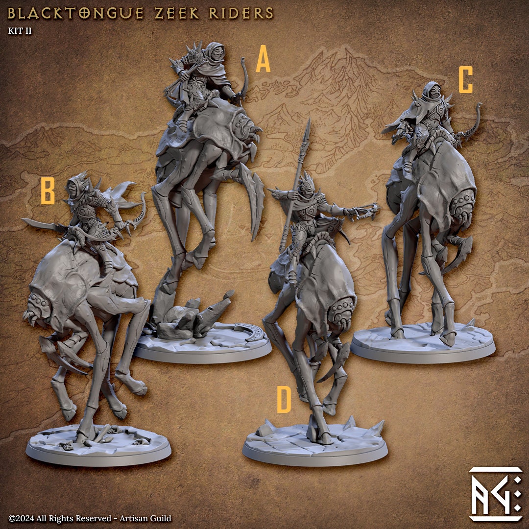 Blacktongue Zeek Rider Kit II Bundle Set by Artisan Guild Heroic 32mm Scale Fantasy Miniature AG1309