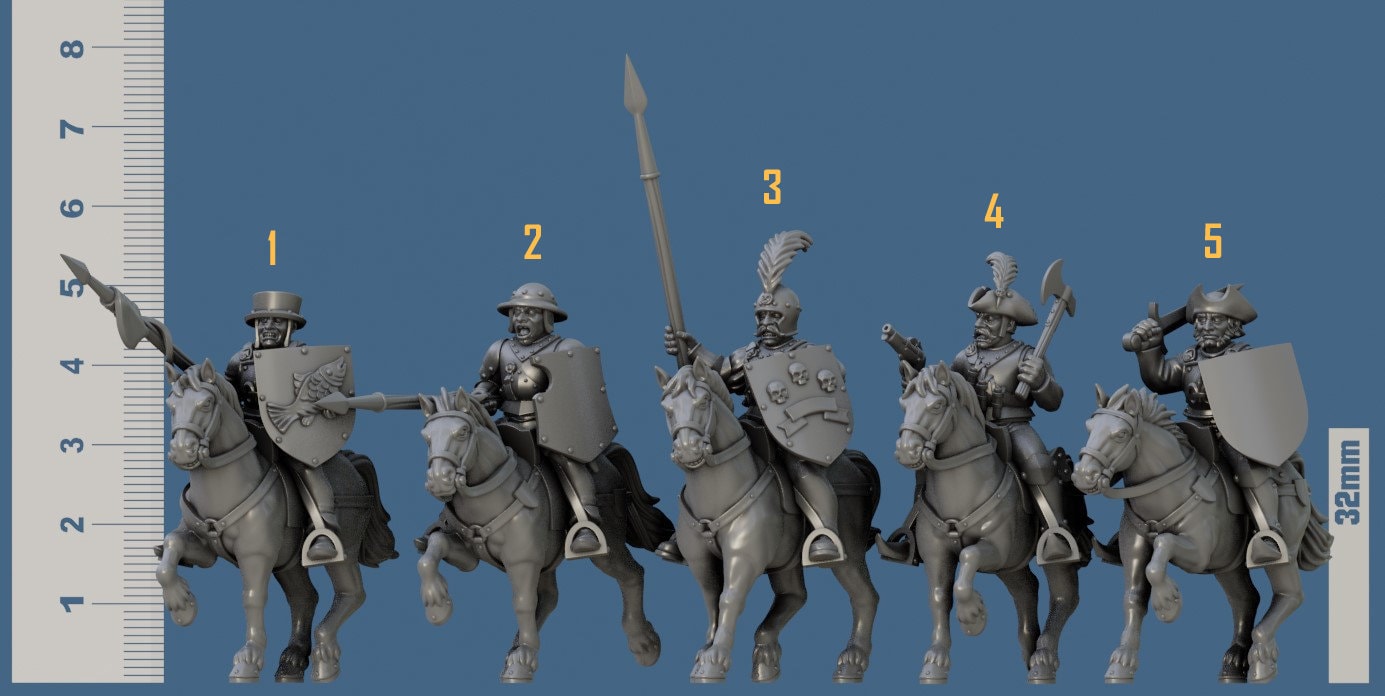 Mounted Sword for Hire Bundle Set Part 11 by Vae Victis Miniatures 28mm or 32mm scale Fantasy Miniature VVM 0136