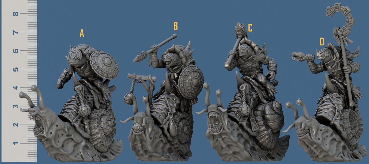 Turtlekin Snail Riders Kit II Bundle Set by Artisan Guild Heroic 32mm Scale Fantasy Miniature AG1310