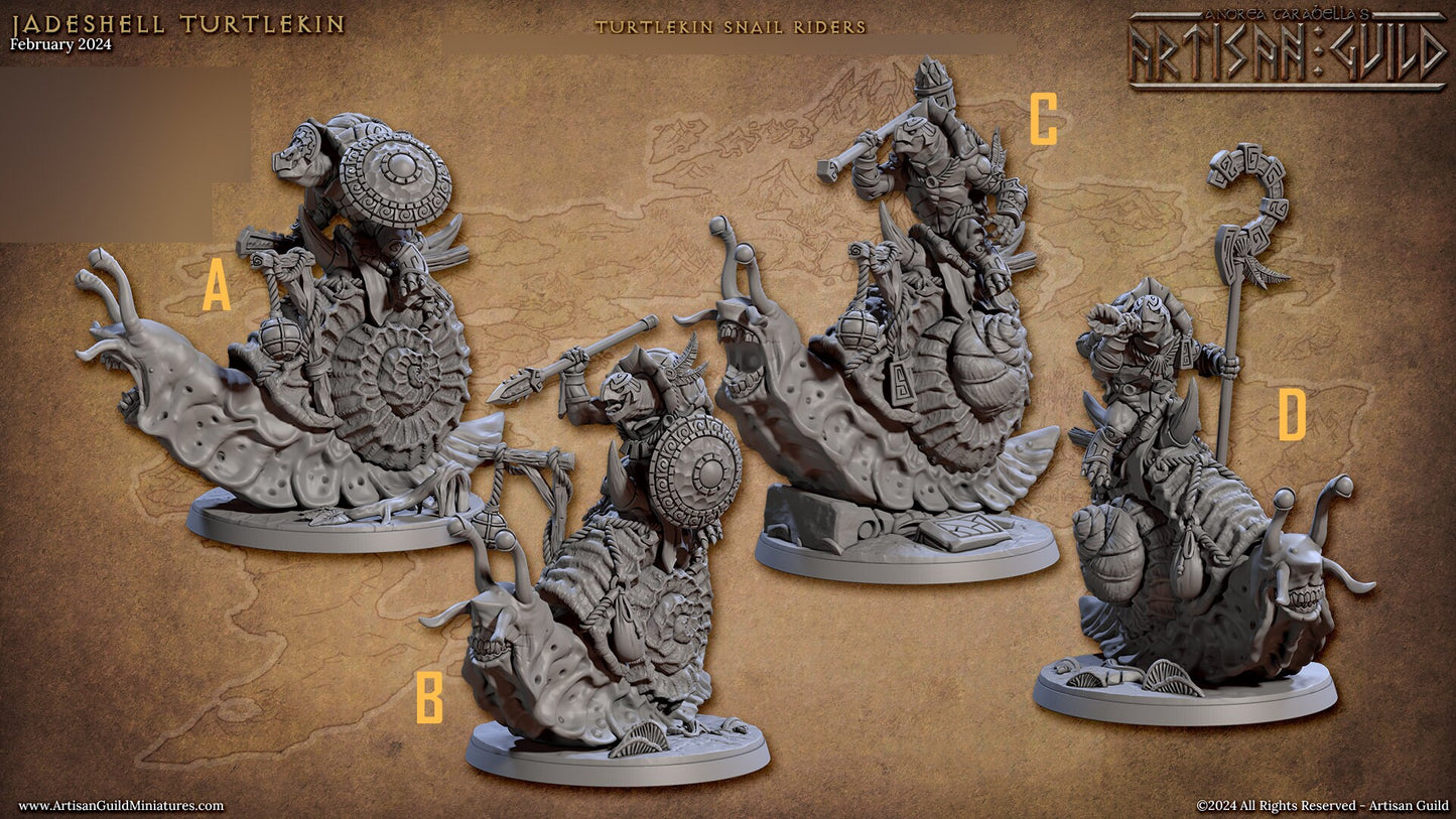 Turtlekin Snail Riders Kit II Bundle Set by Artisan Guild Heroic 32mm Scale Fantasy Miniature AG1310