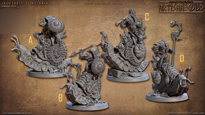 Turtlekin Snail Riders Kit II Bundle Set by Artisan Guild Heroic 32mm Scale Fantasy Miniature AG1310