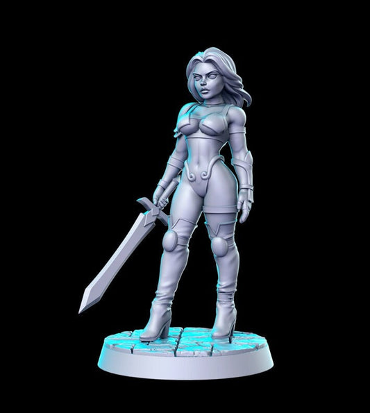 Warrior Princess by RN Estudio Heroic Scale Fantasy Miniature RN 0176