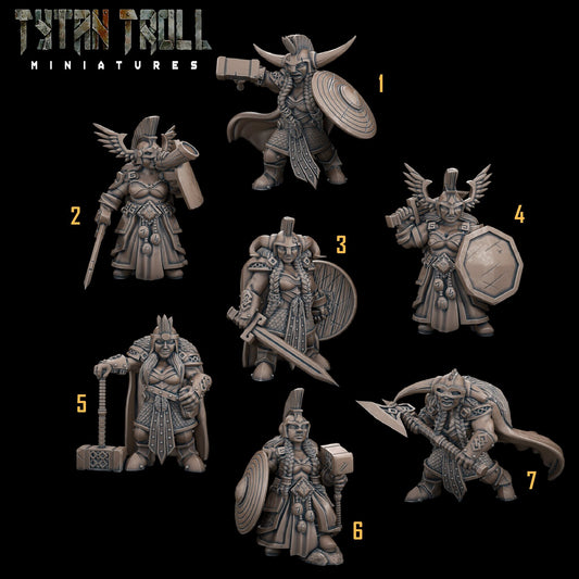 Female Dwarf Bundle Set by TytanTroll miniatures 32mm Scale TTM 4721